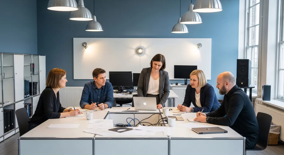 Squadra che discute dati aziendali